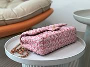 Chanel Tweed Quilted Flap Pink White 25cm - 4