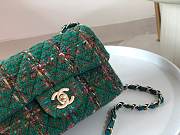 Chanel Tweed Quilted Mini Flap Green 20cm - 2