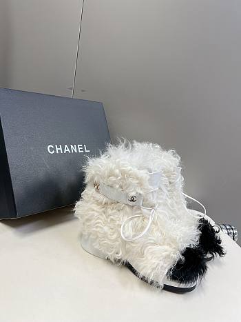 Chanel Shearling White Boots