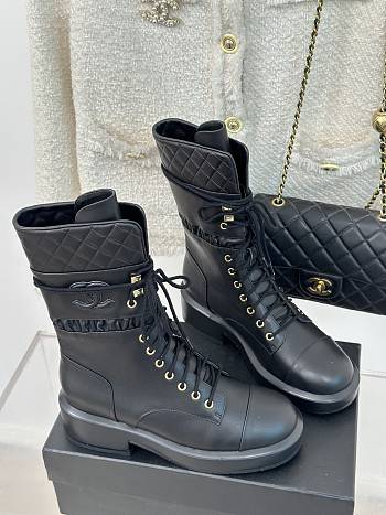 Chanel Black Lambskin Boots