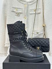 Chanel Black Lambskin Boots - 5