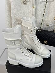 Chanel White Lambskin Boots - 1