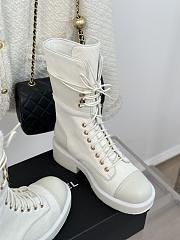 Chanel White Lambskin Boots - 4