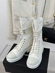 Chanel White Lambskin Boots - 3