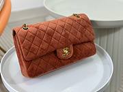 Chanel Velvet Quilted Brown Flap Bag 25cm - 3