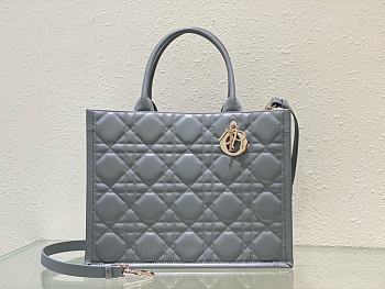 Dior Lady Large Tote Grey Leather 36cm