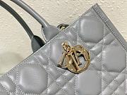 Dior Lady Large Tote Grey Leather 36cm - 3