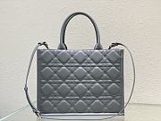 Dior Lady Large Tote Grey Leather 36cm - 4