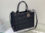 Dior Lady Large Tote Black Grey Leather 36cm - 3