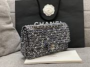 Chanel Tweed Flap Bag Dark Bkue 25cm - 3