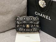 Chanel Black Velvet Light Gold Hardware 20cm - 1