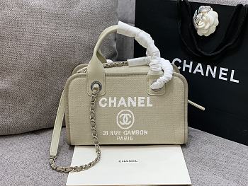 Chanel Deauville Bowling Grey Bag 28cm 