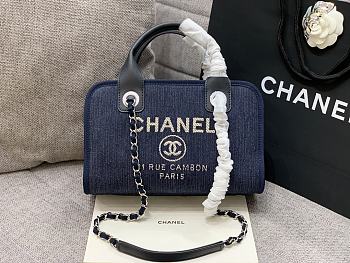 Chanel Deauville Bowling Blue Bag 28cm