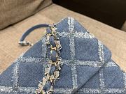 Chanel Blue Quilted Denim Flap Bag 25cm - 4