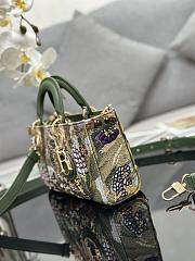 Dior D-joy Green Multicolor Lily And Bead Embroidery 26cm - 4