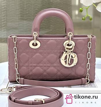 Dior Medium Lady D-Joy Bag Peony Pink Cannage Lambskin - 26x13.5x5cm