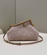 Fendi First Small Light Pink Shearling - 26x18x9.5cm - 1