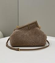 Fendi First Small Light Brown Shearling - 26x18x9.5cm - 1