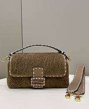 Fendi Baguette Wool Brown - 27x15x6cm - 1