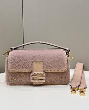 Fendi Baguette Wool Pink - 27x15x6cm - 1