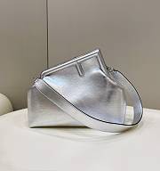 Fendi First Small Silver Leather - 26x18x9.5cm - 1