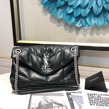 YSL Loulou Puffer Shiny Black Handbag - 29x17x11cm