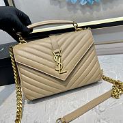 YSL Sheepskin Matelasse Chevron Beige Bag - 24x17x6.5cm - 1