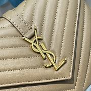 YSL Sheepskin Matelasse Chevron Beige Bag - 24x17x6.5cm - 2