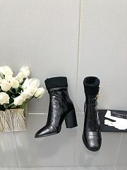 Chanel Black Shiny Crumpled Calfskin Boots - 2