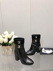 Chanel Black Shiny Crumpled Calfskin Boots - 4