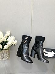 Chanel Black Shiny Crumpled Calfskin Boots - 5