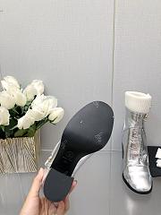 Chanel Silver Shiny Crumpled Calfskin Boots - 2