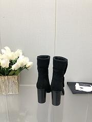 Chanel Black Velvet Crumpled Calfskin Boots - 5