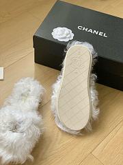 Chanel White Fur Slippers - 2