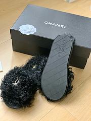 Chanel Black Fur Slippers - 2