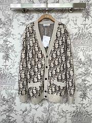 Dior Oblique Cardigan Beige&Brown Wool Jacquard - 1