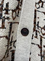 Dior Oblique Cardigan Beige&Brown Wool Jacquard - 5