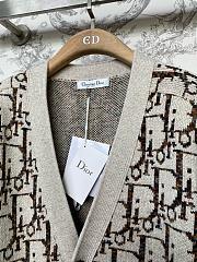 Dior Oblique Cardigan Beige&Brown Wool Jacquard - 4