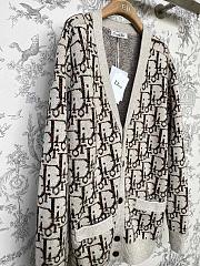 Dior Oblique Cardigan Beige&Brown Wool Jacquard - 2