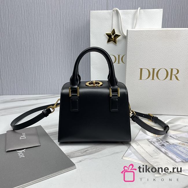 Dior Mini Black Leather Boston Bag - 18.5x16x10cm - 1