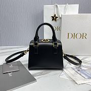 Dior Mini Black Leather Boston Bag - 18.5x16x10cm - 1