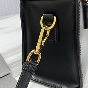 Dior Mini Black Leather Boston Bag - 18.5x16x10cm - 5