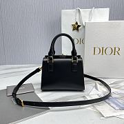 Dior Mini Black Leather Boston Bag - 18.5x16x10cm - 3