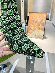 GG Knit Ankle Boots Green - 2