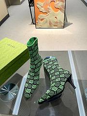 GG Knit Ankle Boots Green - 3