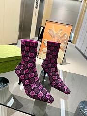 GG Knit Ankle Boots Purple - 1