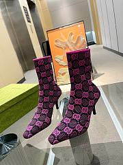 GG Knit Ankle Boots Purple - 3