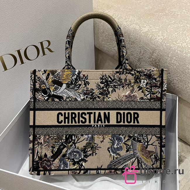 Dior Tote In Beige Jardin d'Hiver Embroidery - 36×27.5×16.5cm - 1