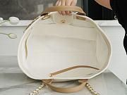 Chanel Natural Canvas and Tan Leather Large Pearl Deauville Tote - 3