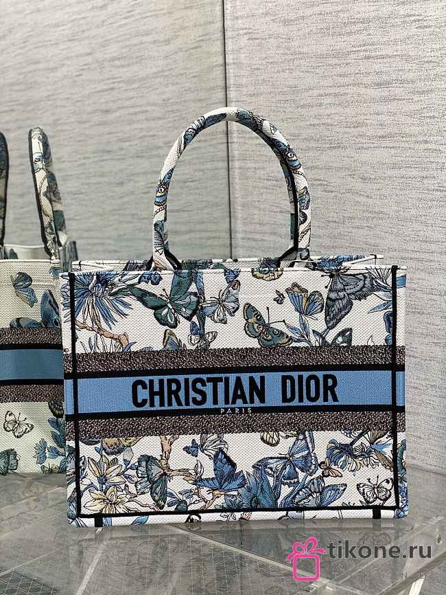 Dior Tote Blue Toile de Jouy Mexico Embroidery - 36×27.5×16.5cm - 1